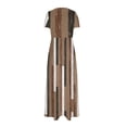 thumbnail image 4 of Vestido Corto de Verano de la Moda de las Mujeres Impreso de Manga Corta Cuello Redondo Tobillo de Longitud Vestido Casual, 4 of 8