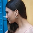 thumbnail image 2 of 925 Sterling Silver Handmade Lightweight Crescent Design Hoop Earrings for Women Everyday Casual Fashion Minimalist Hypoallargenic Hoops Gift Jewelry, 2 of 8