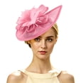 thumbnail image 2 of Karymi Baseball Cap Elegant Fascinator Hat with Fake Feather Flower, Mesh Tea Party Derby Headpiece, Clip-on Hair Accessory for Wedding Church Hats for Women, 2 of 6