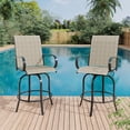 thumbnail image 1 of 2 Pieces Barstools for Patio, Deck, Backyard , Barstool with High Back & Armrest, All-Weather Bar Height Patio Chairs, 1 of 7