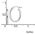 thumbnail image 2 of 14k White Gold Polished 2mm Oval Tube Hoop Earrings, 2 of 4