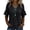 Black #044, variant on Womens Summer Gauze Tops Linen Raw Edge V Neck Short Sleeve and Hem Cotton Tunic Blouse Beach Vacation Tees, S