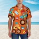 thumbnail image 2 of Fotbe Monster Truck Camisa Hawaiana para Hombre Unisex – Camisa Casual de Verano con Botones de Manga Corta de Algodón y Lino,Small, 2 of 7