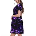 thumbnail image 2 of Disketp Galaxy Lightning para Vestido de Manga Corta para Mujeres, Vestidos de Verano para Mujeres, Casual y Holgado para la Playa, 2 of 6