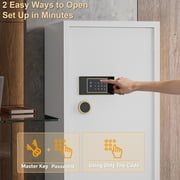 TigerKing 11.5 Cu.ft Extra Large Home Safe, Heavy Duty Digital Security Safe with Touchscreen Keypad, 180lb Solid Steel, 6 Locking Bolts for Home Office, White