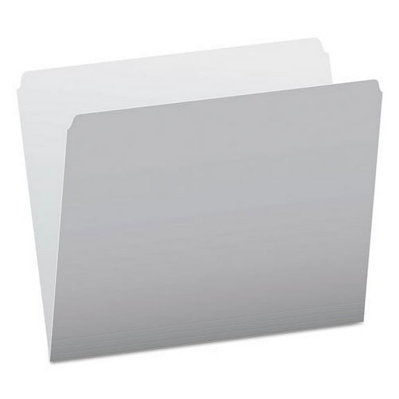 "Colored File Folders, Straight Tabs, Letter Size, Gray/Light Gray, 100/Box | Bundle of 2 Boxes"