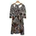 thumbnail image 6 of Zebras Stripes Crowd Mass Art Dense Sweetheart Knot Flared Dress Fashion Design Large Size Loose Dress Spring Summer Women Dress, 6 of 9