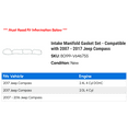 thumbnail image 2 of Intake Manifold Gasket Set - Compatible with 2007 - 2017 Jeep Compass 2008 2009 2010 2011 2012 2013 2014 2015 2016, 2 of 2