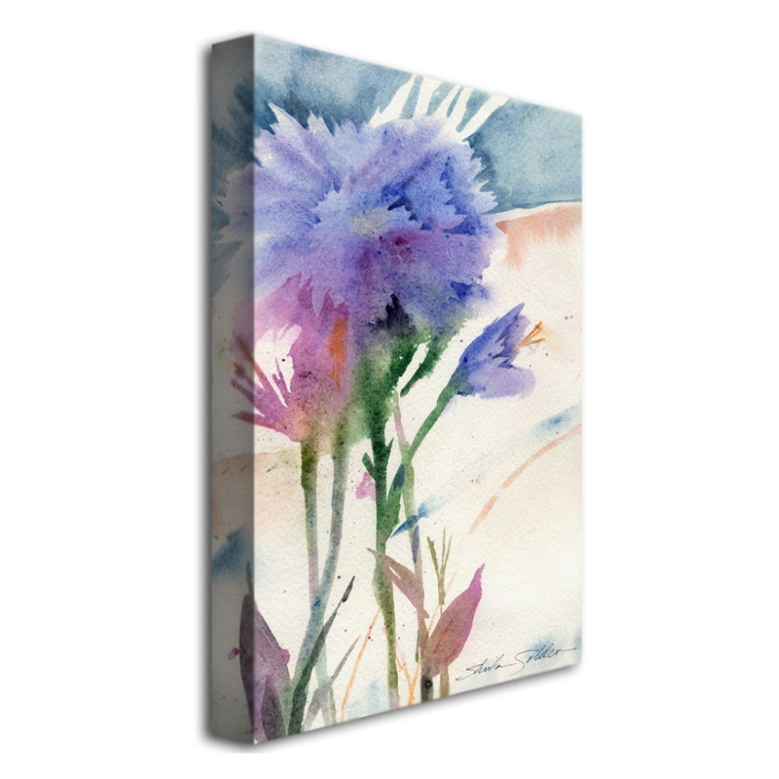 Trademark Art "Blue Carnation" Canvas Art by Sheila Golden