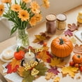 thumbnail image 4 of Fmbmuo Artificial Maple Leaf and Pumpkin Candle Wreath Tray Candle Holder Plastic Rustic/Lodge Thanksgiving Table Setting, 4 of 5