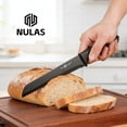 thumbnail image 5 of NULAS  8-Piece Kitchen Knife Set with Block for Chef, Stainless Steel Sharp Knives, Anti-Rust, Ergonomic Handle - Black, 5 of 8