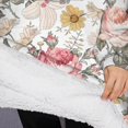 thumbnail image 3 of Oversized Wearable Blanket Hoodie,Pioneer Flower Floral Print Pattern Sherpa Blanket Hoodie with Super Pockets,Super Warm Fuzzy Pullover for Women & Men, 3 of 6