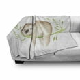 thumbnail image 3 of Sloth Soft Flannel Fleece Throw Blanket, Young Animal Sleeping on Palm Branch Happy Dreams Wildlife Nature Watercolor, Cozy Plush for Indoor and Outdoor Use, 70" x 90", Pale Brown Green, by Ambesonne, 3 of 6