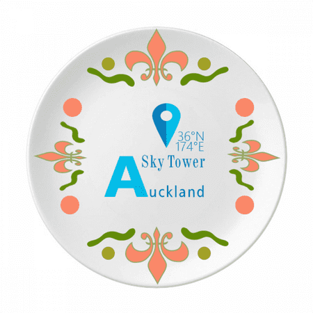 

Auckland Geography Coordinates Travel Flower Ceramics Plate Tableware Dinner Dish