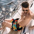 thumbnail image 2 of luoweisi Men's Beach Shorts Quick Dry Swim Trunks with Mesh Lining Geometry L, 2 of 5