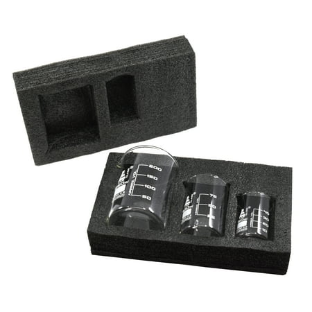 Premium Glass Beaker Set, 50mL, 100mL, 250mL - Low Form - Borosilicate 3.3 Glass - Packaged in Thick, Custom-Fit Foam Insert - Eisco Labs