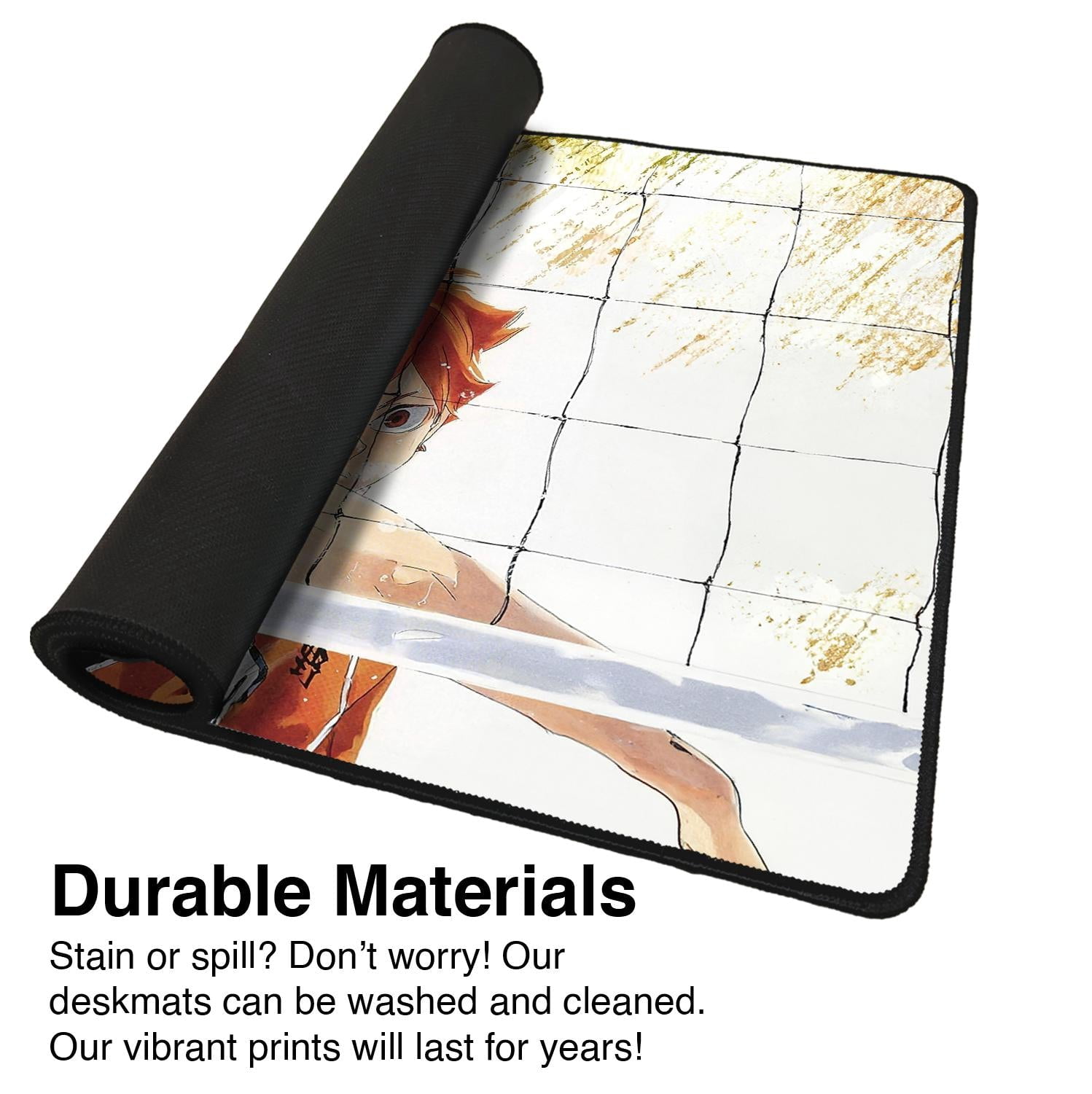 Anime-Themed Gaming Mouse Pad, Large Desk Mat with Non-Slip Base, Kageyama & Hinata Design