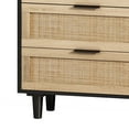 thumbnail image 3 of 51.18"6-Drawers Rattan Storage Cabinet Rattan Drawer,for Bedroom,Living Room,Black, 3 of 11