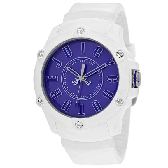 1900907 Women's Surfside Purple Dial White Silicon Strap Watch
