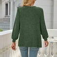 thumbnail image 7 of Annhoo Going out Tops for Women Fall Casual Pleated Crewneck Long Sleeve T-Shirts Ladies Basic Solid Color Blouses, 7 of 7