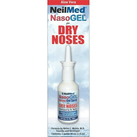 4 Pack - NeilMed NasoGEL For Dry Noses, Drip Free Gel Spray 1 fl oz Bottle Each