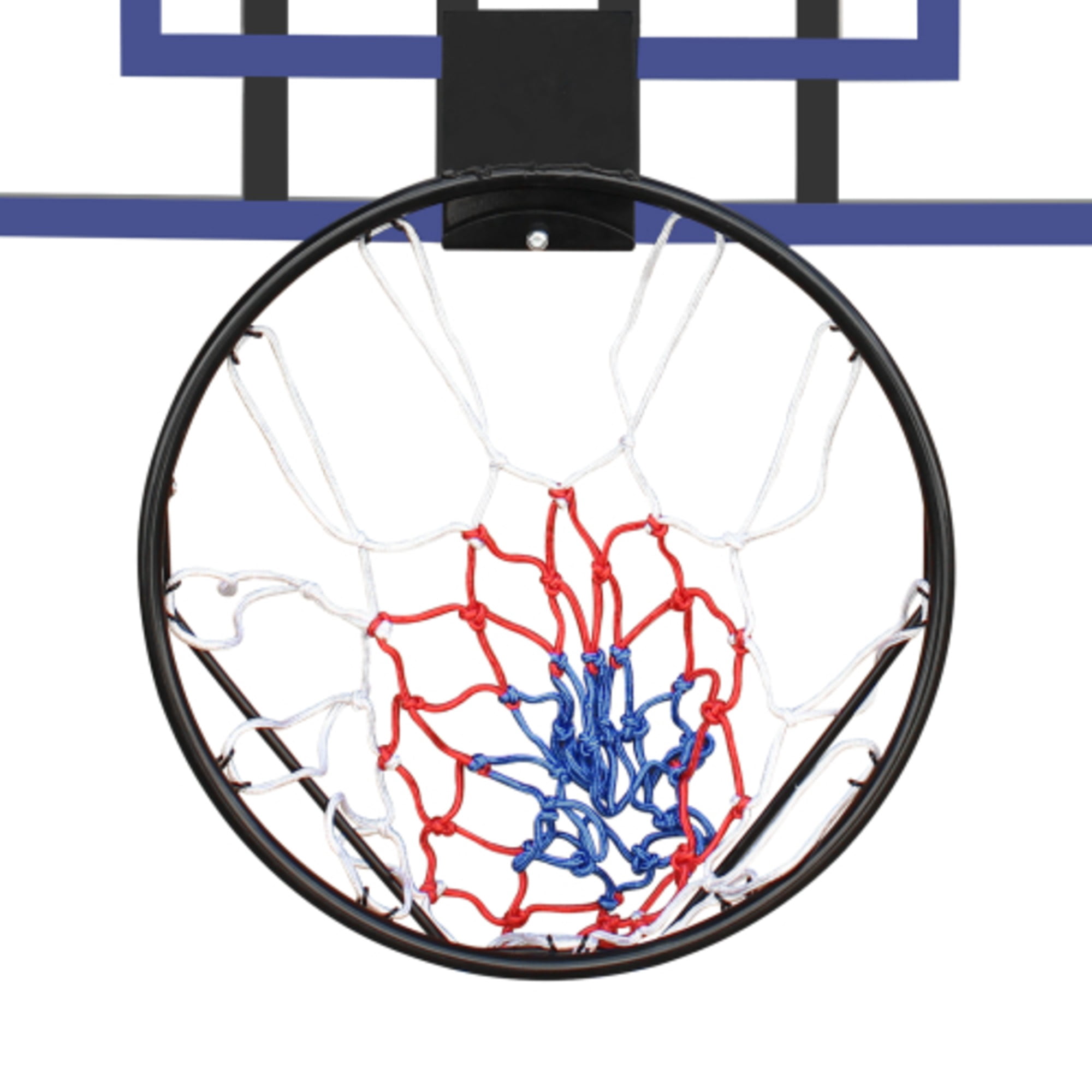 Wall-mounted Basketball Hoop, 45 x 29Inches Shatterproof Back Folding Hoop, Mesh for Indoor and Outdoor Blue