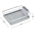 thumbnail image 2 of Dish Drying Rack - Stainless Steel Dish Rack with Drainboard for Kitchen Counter and Sink, 15.6" D x 12" W x 5" H, Silver, 2 of 9