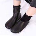 thumbnail image 4 of Waterproof PU Leather Slipper Socks for Women and Men Winter Warm Thick Fleece Lined Thermal Casual Home Carpet Socks, 4 of 9