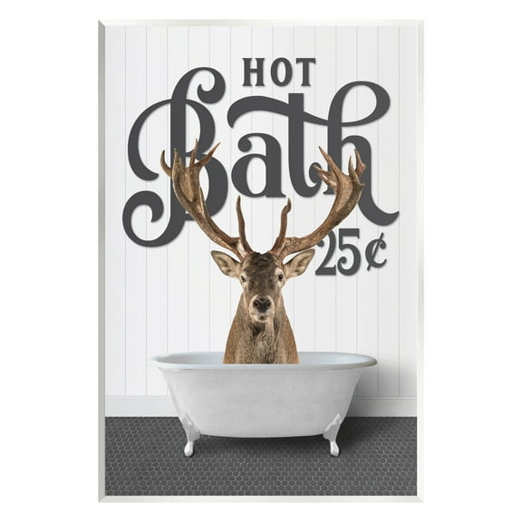 Stupell Industries Vintage Elk Bathtub Animals & Insects Painting Unframed Art Print Wall Art, 10 x 15