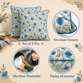 Queen Blue Hand Block Printtonow Cover 20x20 Inch Set Of 2 - Walmart.com