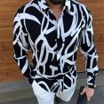 thumbnail image 1 of Shirt Turn-down Collar Anti-shrink Buttons Turn-down Collar Men Shirt for Work, 1 of 7