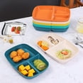 thumbnail image 3 of 1 Pce Assiette Compartimentée Créative Trois Compartiments Assiette de Dîner Imitation Porcelaine Plastique Ensemble Assiette Jaune, 3 of 6