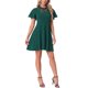 thumbnail image 2 of Vestido Midi Casual de Cuello Alto con Mangas de Volante de Encaje Floral para Mujeres INSPIRE CHIC XL Verde Oscuro, 2 of 5