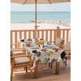 thumbnail image 2 of Outdoor Tablecloth with Umbrella Hole for Patio/Picnic/Party/Camping, Farmhouse Rooster Waterproof Table Cloth Rectangle Table Cover Washable, Vintage Watercolor Flowers Beige (54"x 80"), 2 of 8