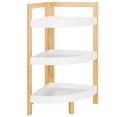 thumbnail image 2 of SAFAVIEH Adler 3 Tier Corner Shelf, White/Natural Bamboo (11.8 in. W x 11.8 in. D x 23.6 in. H), 2 of 11