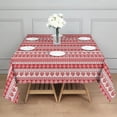 thumbnail image 3 of Red and White Christmas Pattern Square Tablecloth,Waterproof Square Table Cover,Wipeable Spillproof Washable Table Cover for Home Kitchen Party Decor 42"X42"(107x107cm), 3 of 6