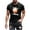 Black, variant on Shirts for Men under $5 Short Sleeved Round Neck Casual Printed Shirt
