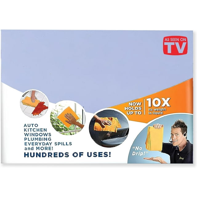 Czcpp-le Mini Original - Serviette de Nettoyage Multi-Usage Super Absorbante Shammy Chamois - Tient 10X Son Poids en Liquide - Lavable en Machine - Ne Rayera Pas (1 Pack, Petit Bleu)