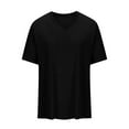 thumbnail image 5 of Timegard Tops for Women Ribbed V Neck Drop Shoulder Comfy Loose Tee Shirts Casual Short Sleeve Tops, 5 of 9