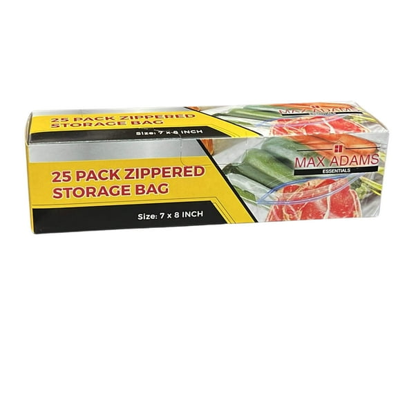Resealable 7" x 8" Multi-Purpose Zippered Storage Bags:25CT