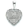 thumbnail image 2 of IceCarats 14K Solid White Gold Reversible 50th Anniversary Necklace - Lifetime Warranty Pendant 2 of 12
