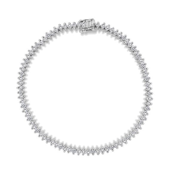 18K White Gold 3.00 Cttw Diamond Link Tennis Bracelet (H-I Color, I2-I3 Clarity) - 7"