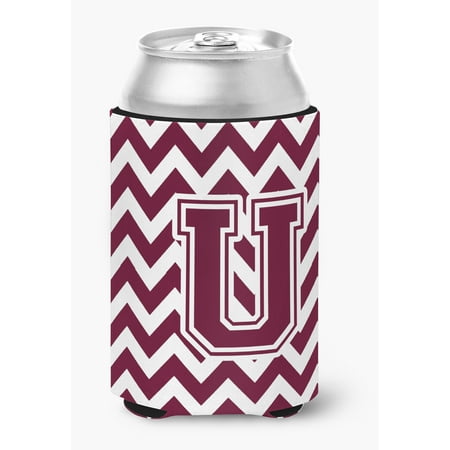 

Letter U Chevron Maroon and White Can or Bottle Hugger