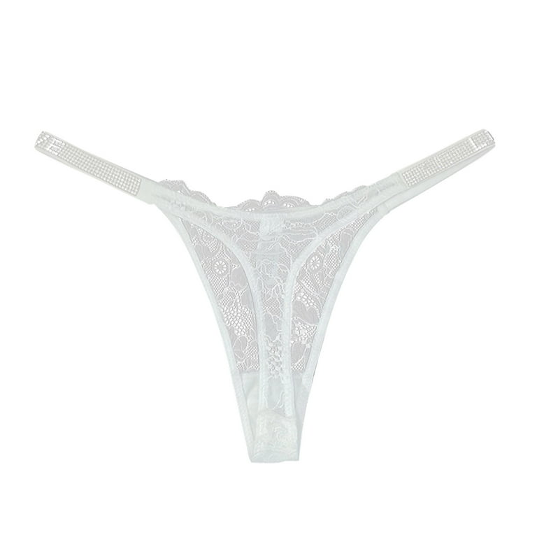 White Basic Lace Thong