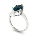 thumbnail image 2 of 2.5 ctw Solitaire Anniversary Ring for Women | Marquise Cut Natural London Blue Topaz | Hyperallergenic Solid 14K White Gold, 2 of 5