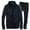 Black, variant on uikmnh Two Piece Set Solid Color Men's Casual Tracksuit Full Zip Running Jogging Athletic Sports Jacket and Pants Set Size:4XL