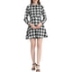 thumbnail image 1 of INSPIRE CHIC Vestido A-Line de Cuadros para Mujer con Botones y Cuello de Punta de Manga Larga S Blanco, 1 of 5