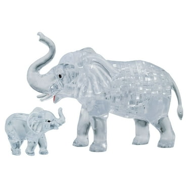 Elephant and Baby Original 3D Crystal Puzzle from BePuzzled, Ages 12 and Up