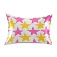 thumbnail image 7 of Yayeee Pillowcase Queen Size Set of 2 Satin Wrinkle Resistant Pillow Case, Yellow Pink Stars, 7 of 7