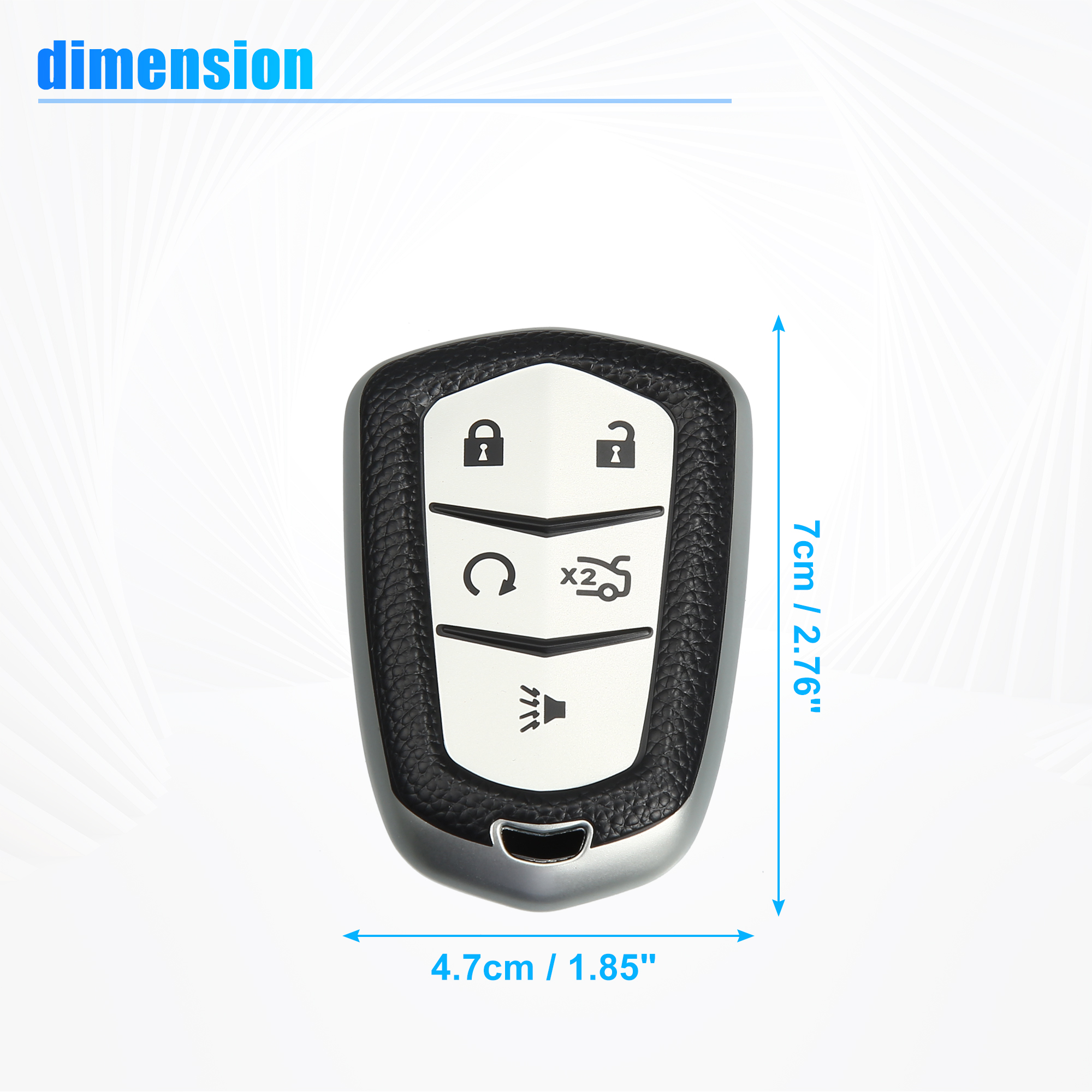 Unique Bargains 360 Degree Smart Key Fob Case Keyless Entry Remote Shell Protector Silver